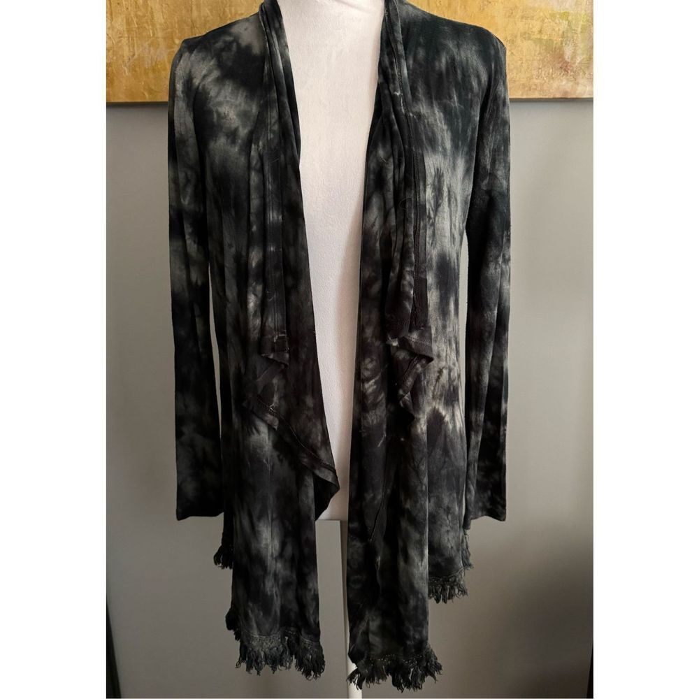 American Age Black and Gray Tie-Dye Cardigan